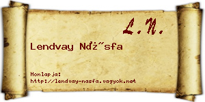 Lendvay Násfa névjegykártya